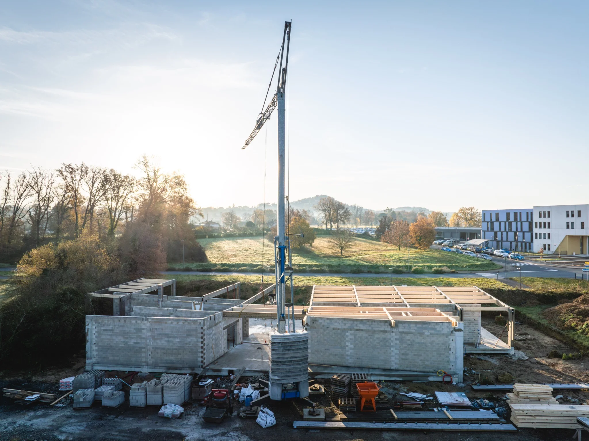 chantier-cabanel-structure-bois-maconnerie-vue-aerienne